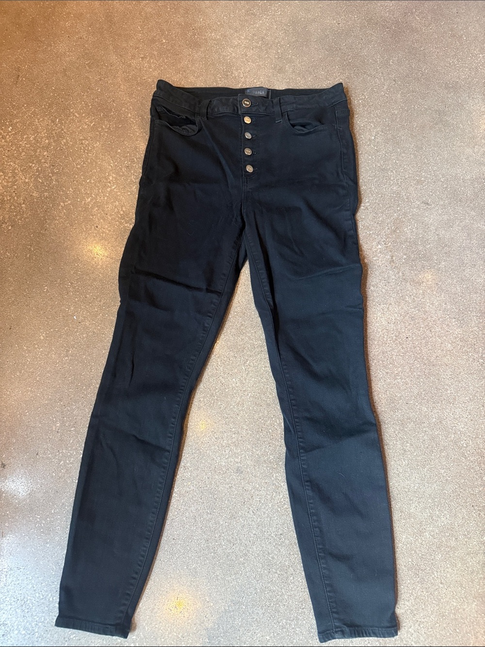 High-Rise Black Button-Fly Women's Skinny Jeans